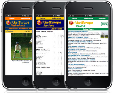 CricketEurope on iPhones