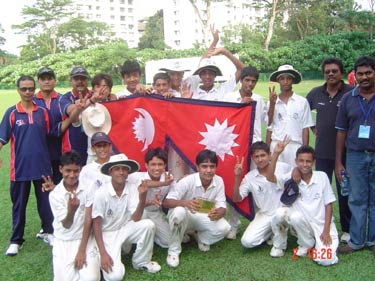 The winning Nepal team at the ACC Under 15 Championships