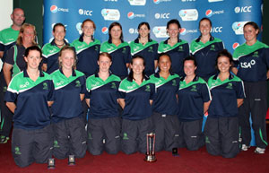 The winning Ireland squad with the trophy